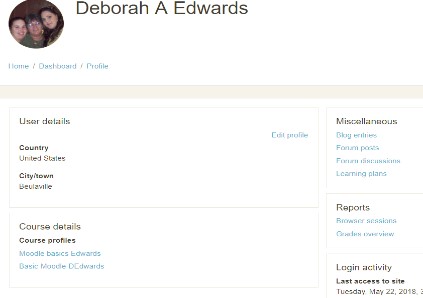 profile page