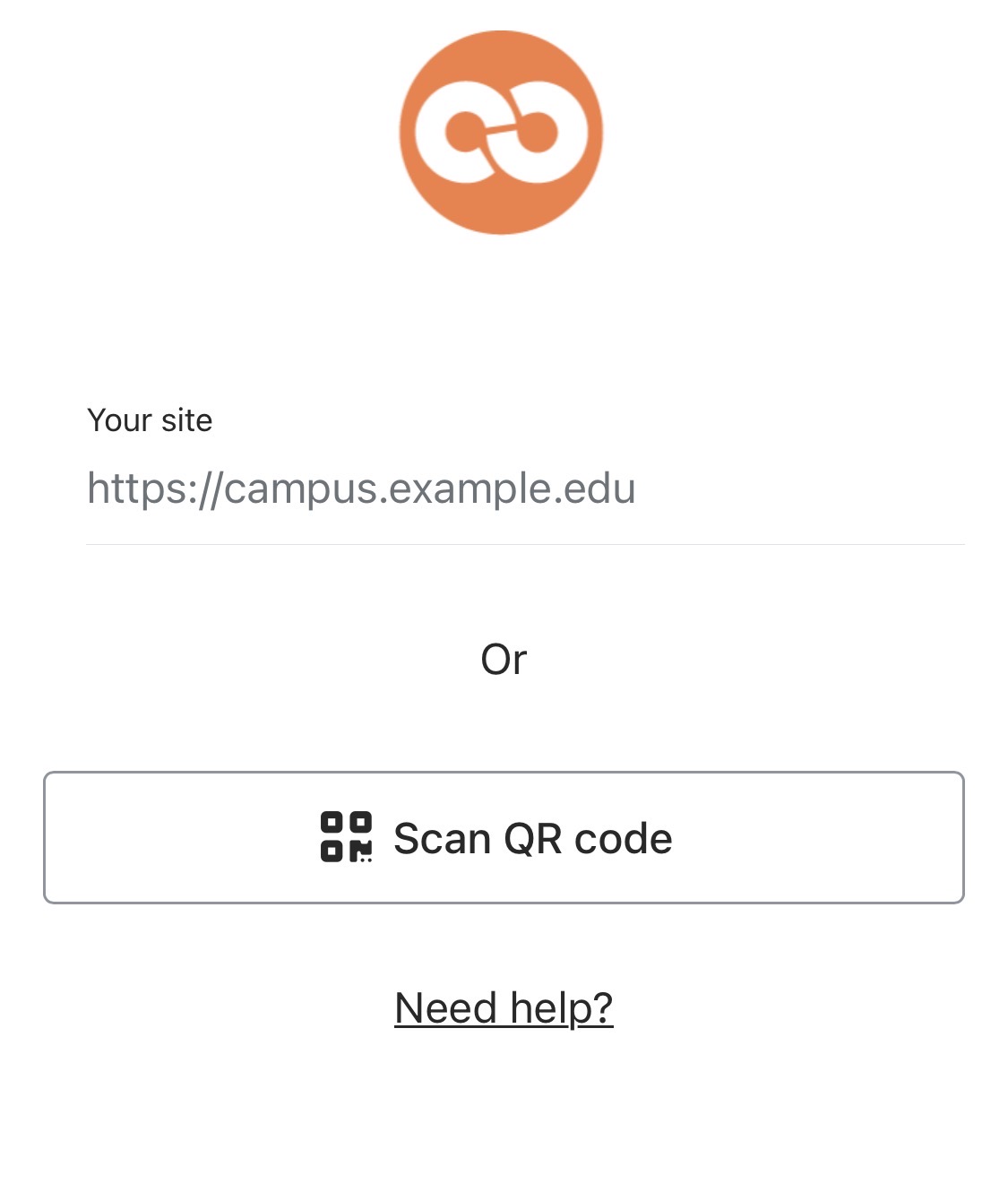 main page of the openLMS app